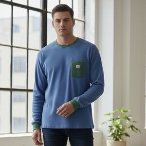 PATAGONIA (NWOT) Men's Blue and Green Long Sleeve Shirt. Size M-M / W-L